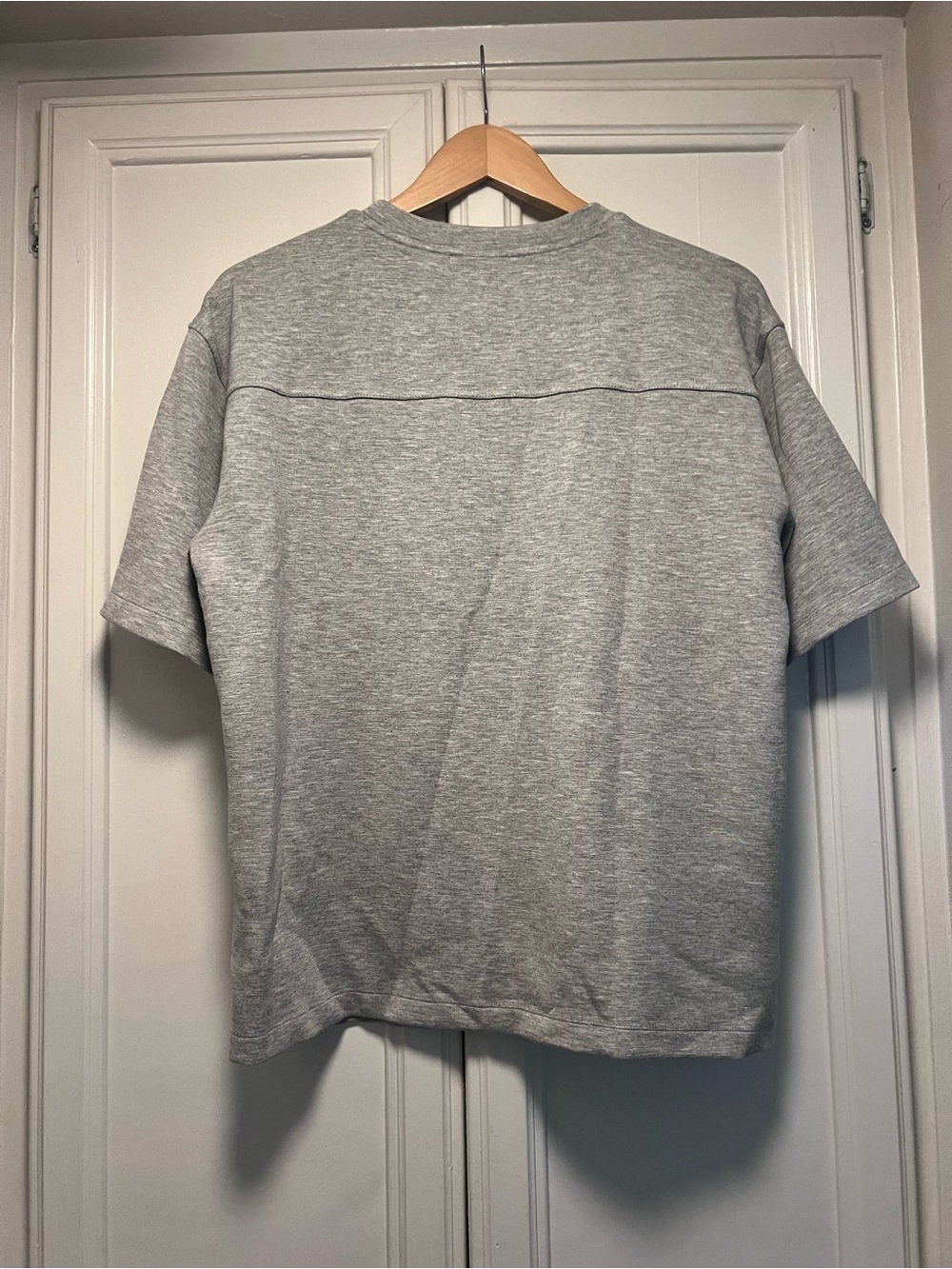 Le Bop Heather Gray Caroline Short Sleeve Heavyweight Oversized Comfy Shirt Sz M - Picture 8 of 8
